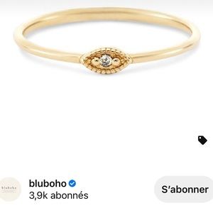 Bluboho 14k solid gold and grey diamond ring